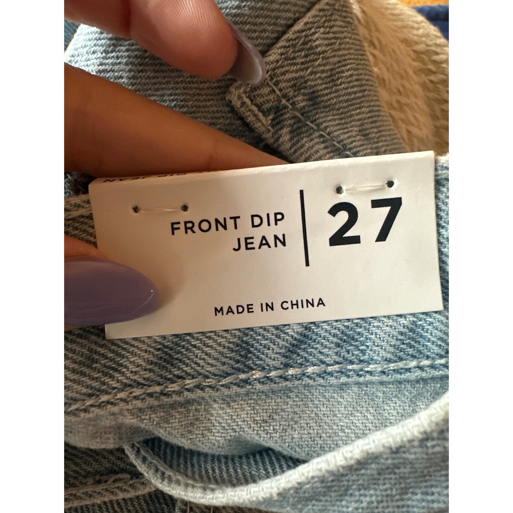 PacSun | NWT Eco High Waisted Light Blue Wash Straight Leg Denim V-Dip Jeans, 27 - Picture 7 of 9